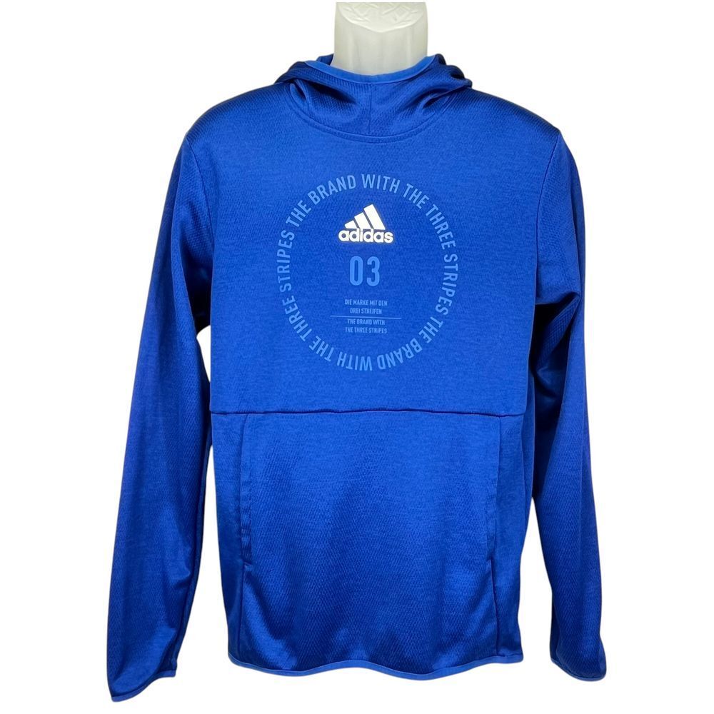 Adidas‎ Men's Small Royal Blue Team Issue Badge Of Sport Hooded Sweatshirt